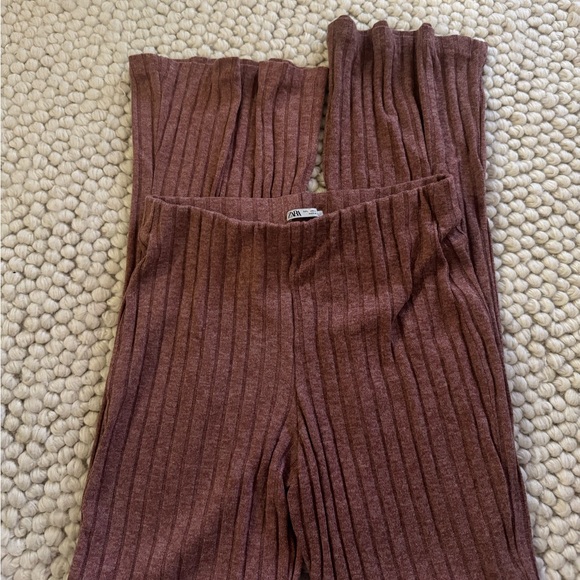 Zara Pants - Zara Wide Leg Pants with Ribbed Texture